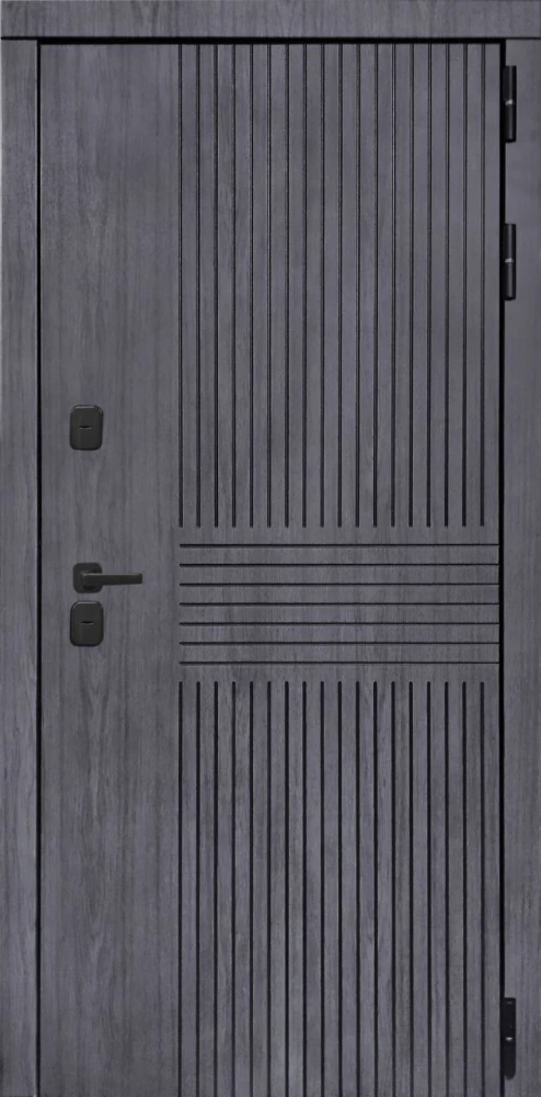 Входная дверь ДвериПРО Берген ФЛ-659 (12мм, Нуссбаум+черная патина винорит) DPRO227804 внешняя сторона