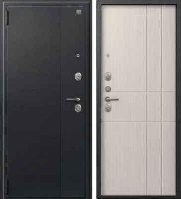 Дверь A-02 черный сатин - капучино 3д